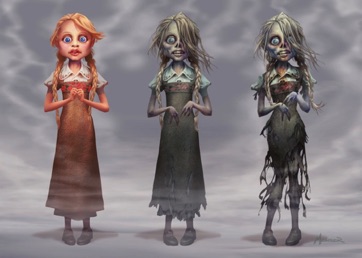 Zombie Girl Transformation Concept Art